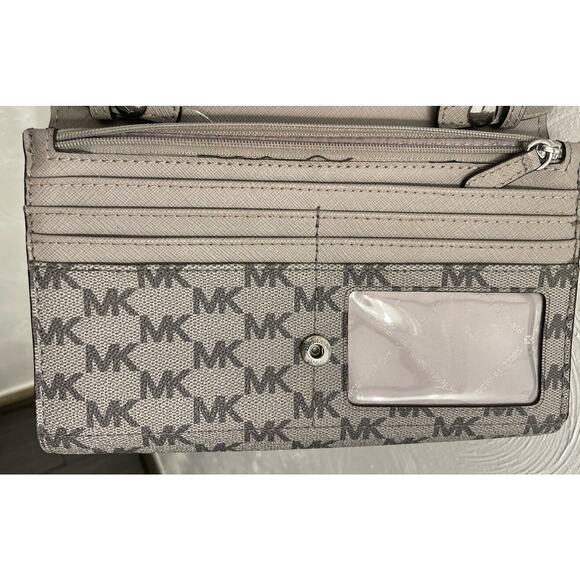 Michael Kors Jet Set Item Clutch MF Crossbody Light Gray - Picture 9 of 13